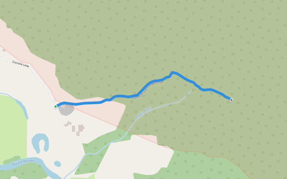 Cochrane Lane Climbers Trail walking route map in Welsford