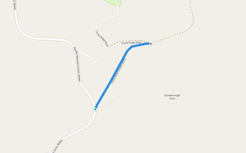 Forest Service Road 2401A walking route map in Polaris