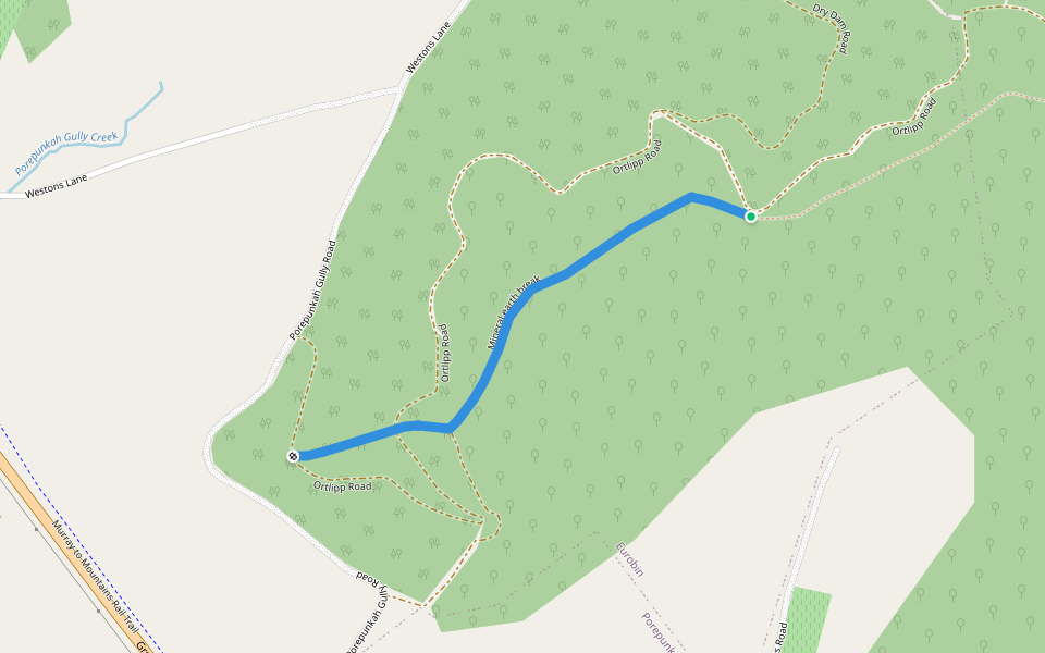 Mineral earth break walking route map in Eurobin