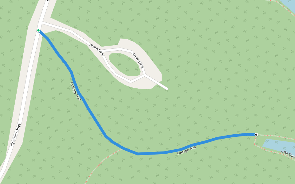 Cottage Trail walking route map in Pipestem