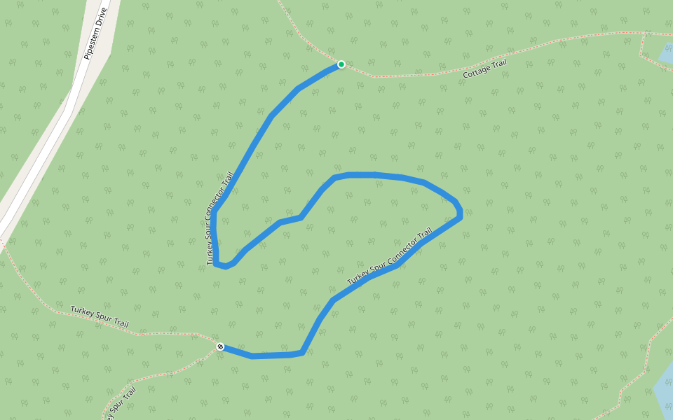 Turkey Spur Connector Trail walking route map in Pipestem