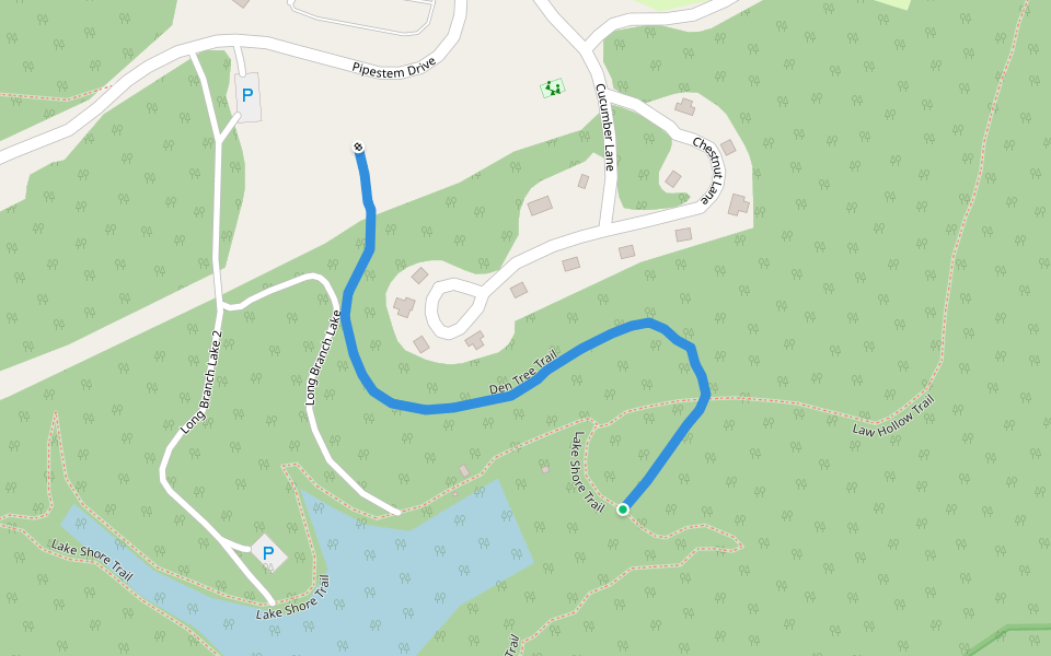 Den Tree Trail walking route map in Pipestem