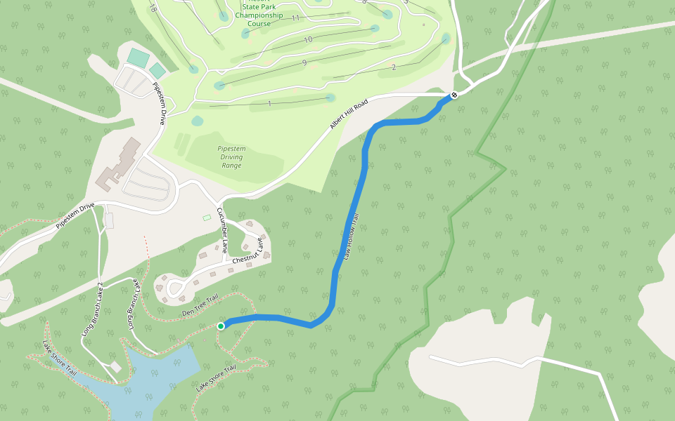 Law Hollow Trail walking route map in Pipestem