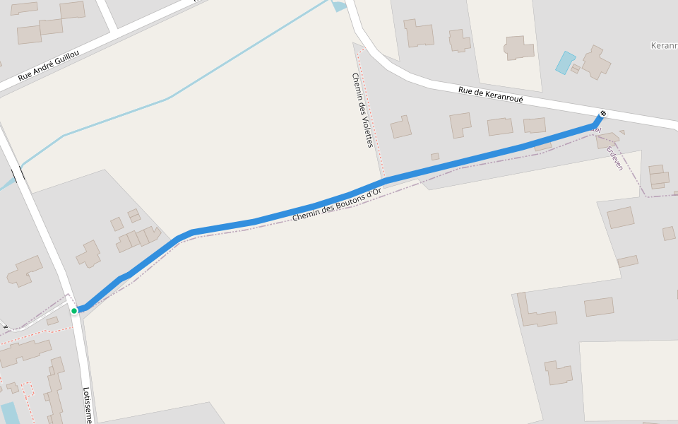 Chemin des Boutons d'Or walking route map in Erdeven