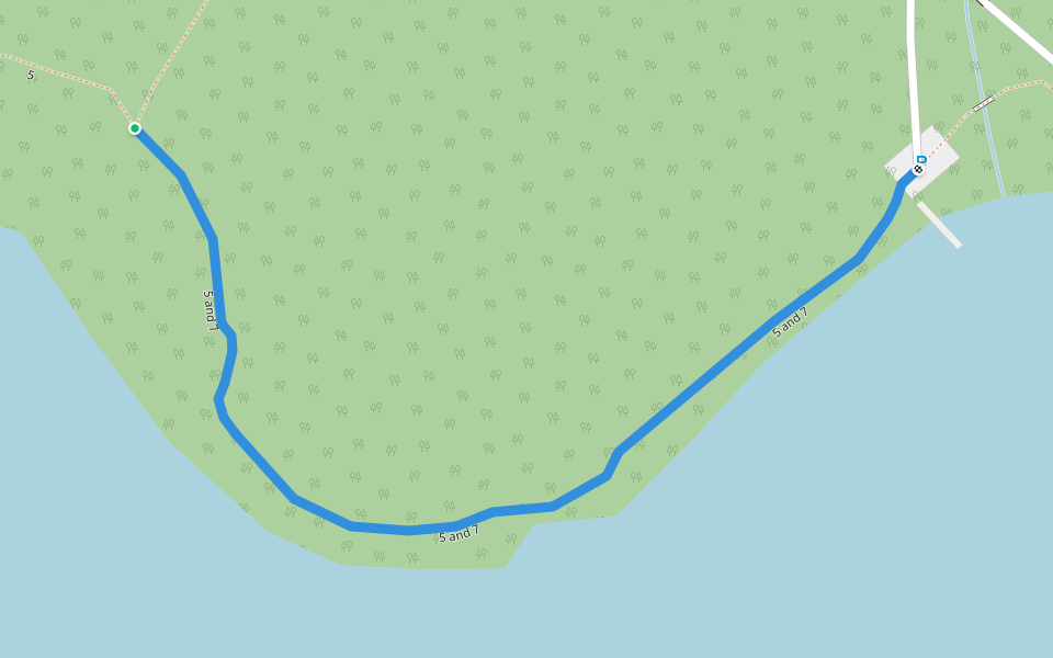 5 and 7 walking route map in Albion