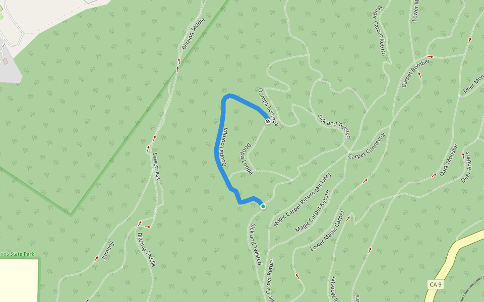 Doopa Loompa walking route map in Felton