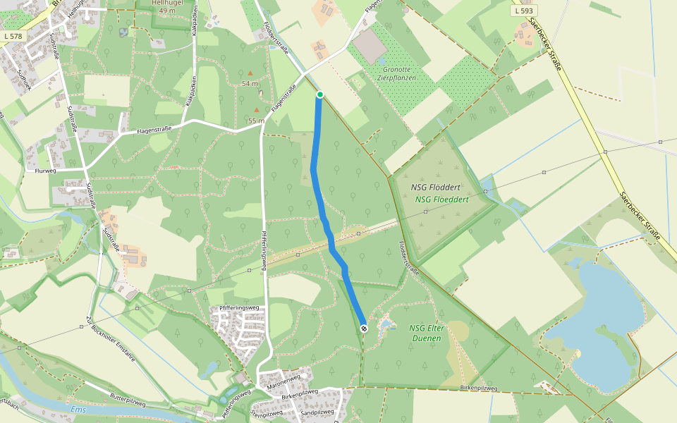 Schepers Pädken walking route map in Rheine