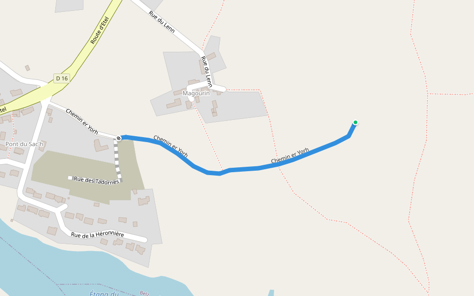 Chemin er Yorh walking route map in Belz