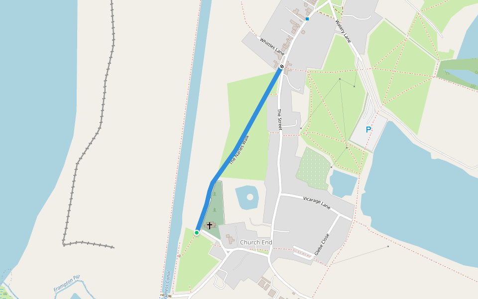 The Narles Walk walking route map in Frampton on Severn