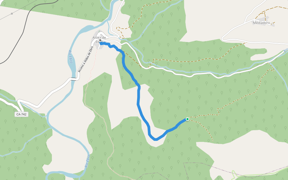 San Miguel walking route map in Valdeprado del Río