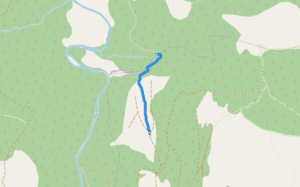 GR99 Aldea Loma walking route map in Valdeprado del Río