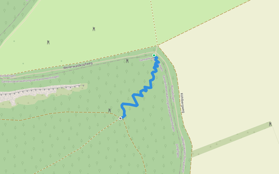 Geißackereck walking route map in Burladingen
