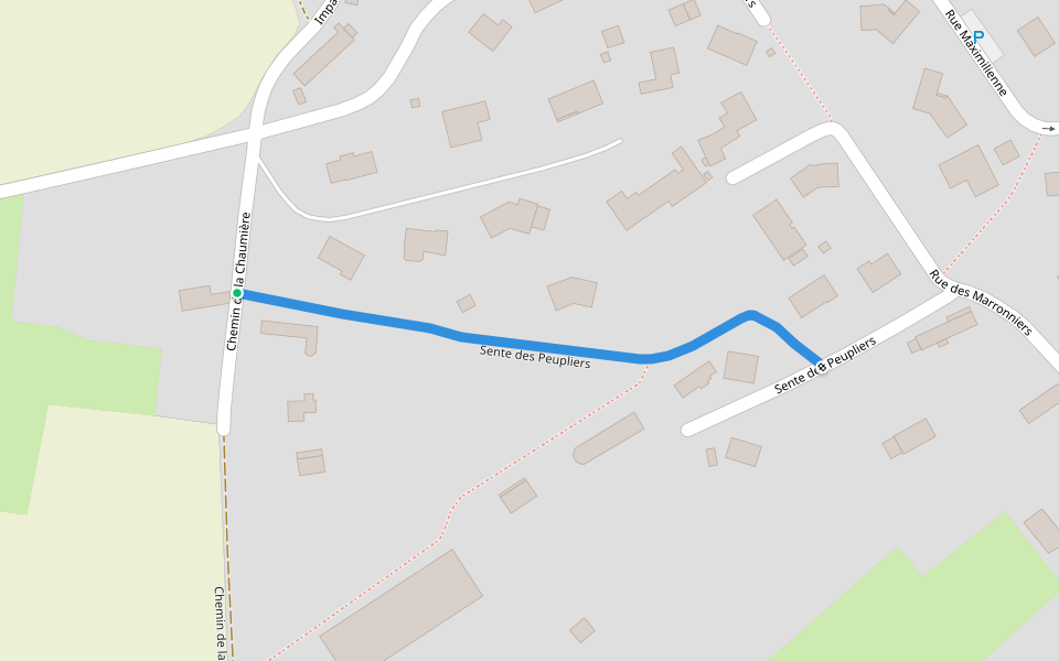 Sente des Peupliers walking route map in Anglesqueville-l'Esneval