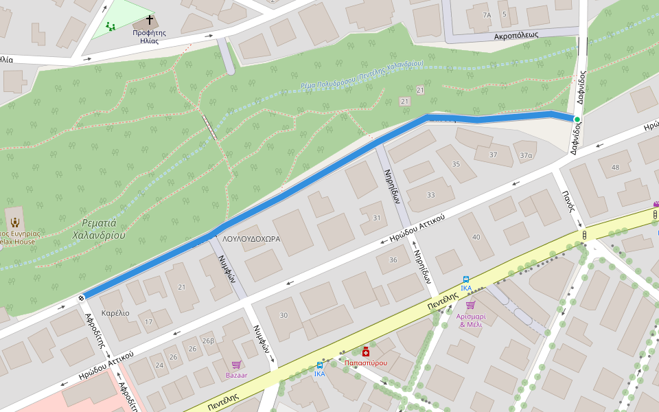 Δάσους walking route map in Chalandri