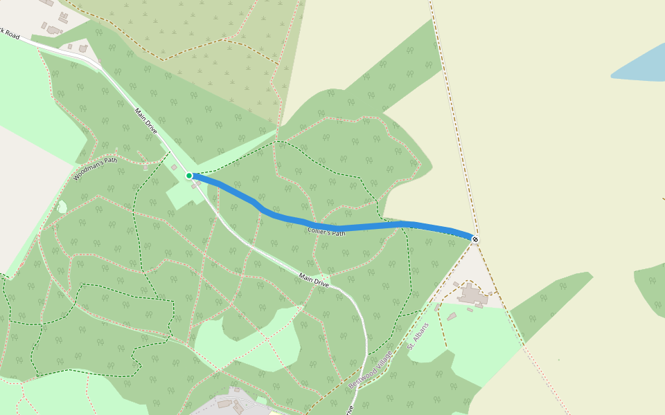 Collier's Path walking route map in Bestwood Village