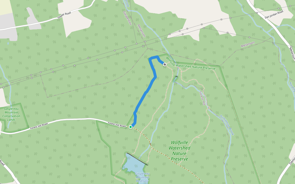 Hemlock Ravine Loop walking route map in Wolfville
