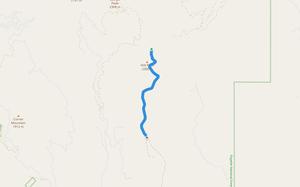 National Forest Development Road 276 walking route map in Weiser