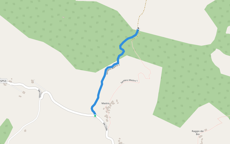 Sentiero Mastro 2 walking route map in Mastro