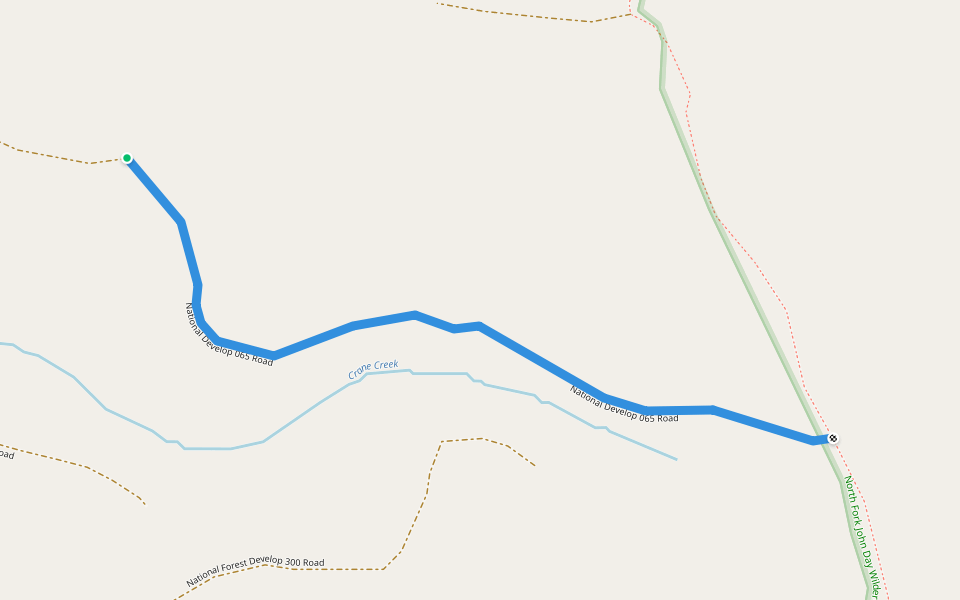 National Develop 065 Road walking route map in Sumpter