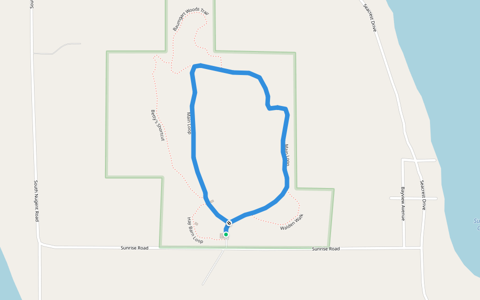 Main Loop walking route map in Lummi Island