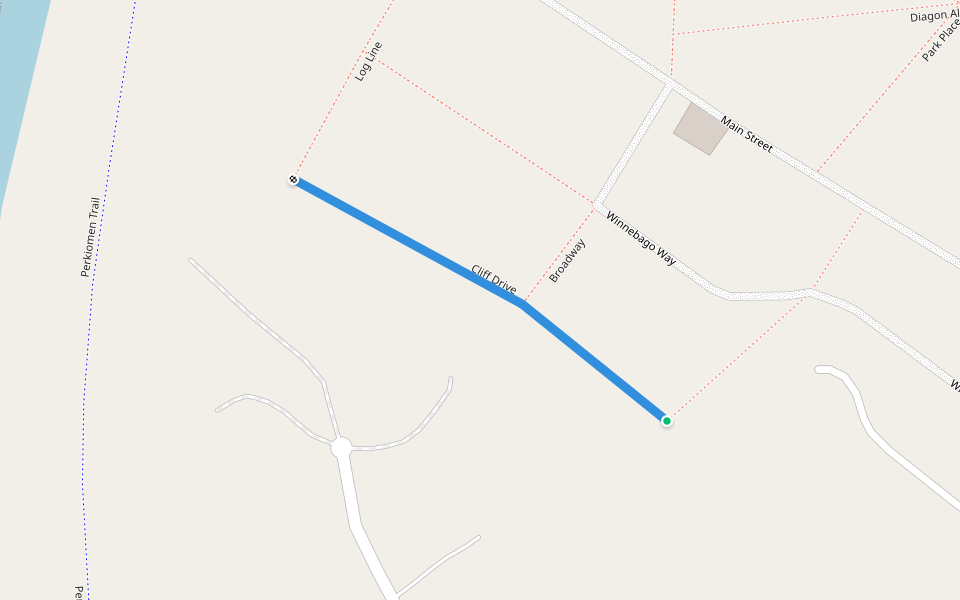 Cliff Drive walking route map in Schwenksville