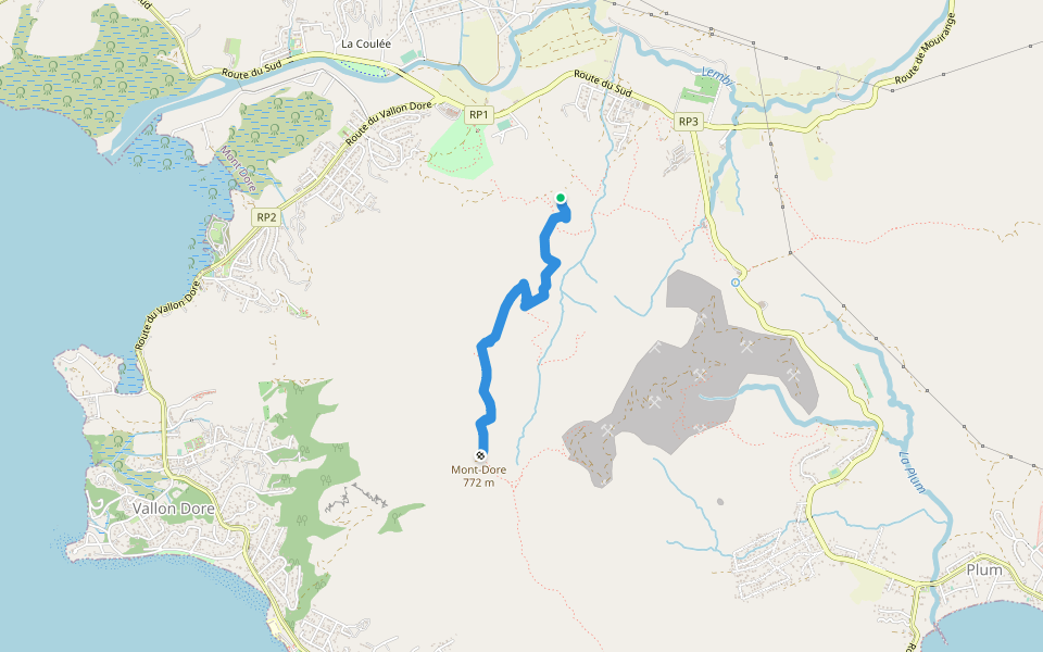 Sentier muletier du mont dore walking route map in La Coulée