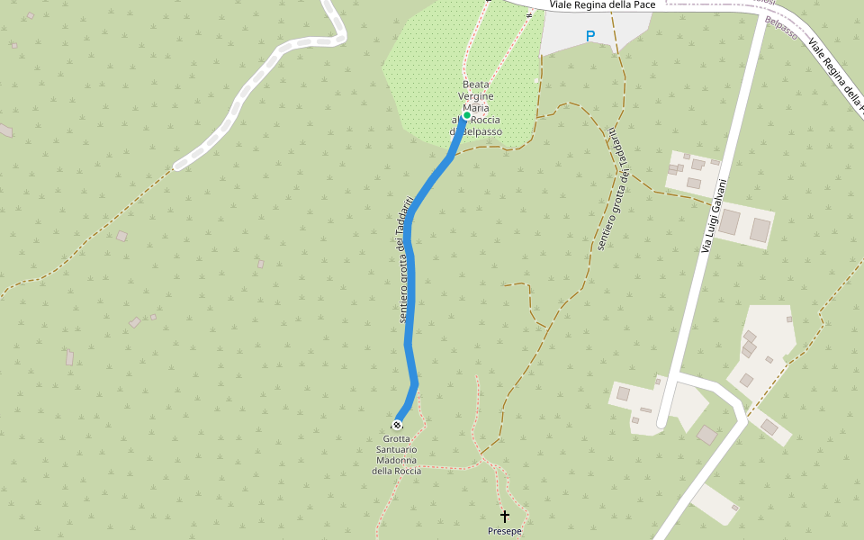 sentiero grotta dei Taddariti walking route map in Pietra Forcella