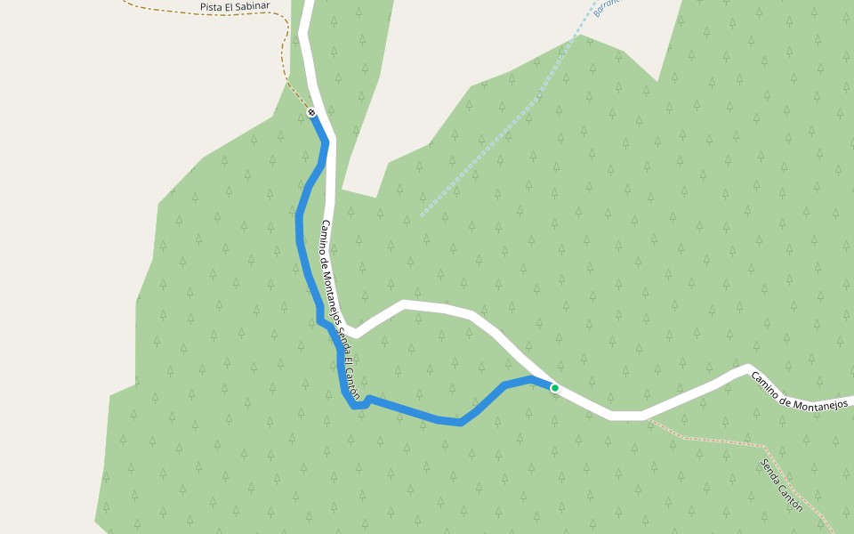 Senda El Cantón walking route map in Puebla de Arenoso