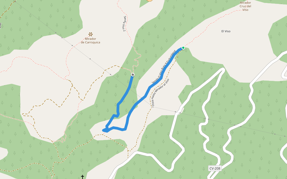 Senda El Viso Ruta 9 Enduroland walking route map in Puebla de Arenoso