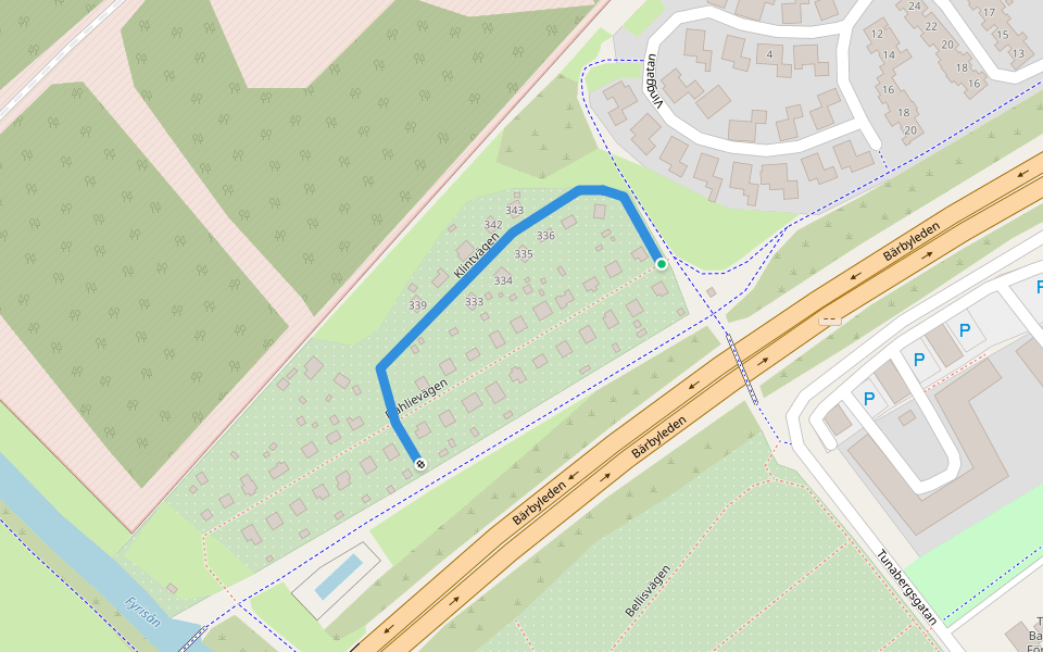 Klintvägen walking route map in Bålsta