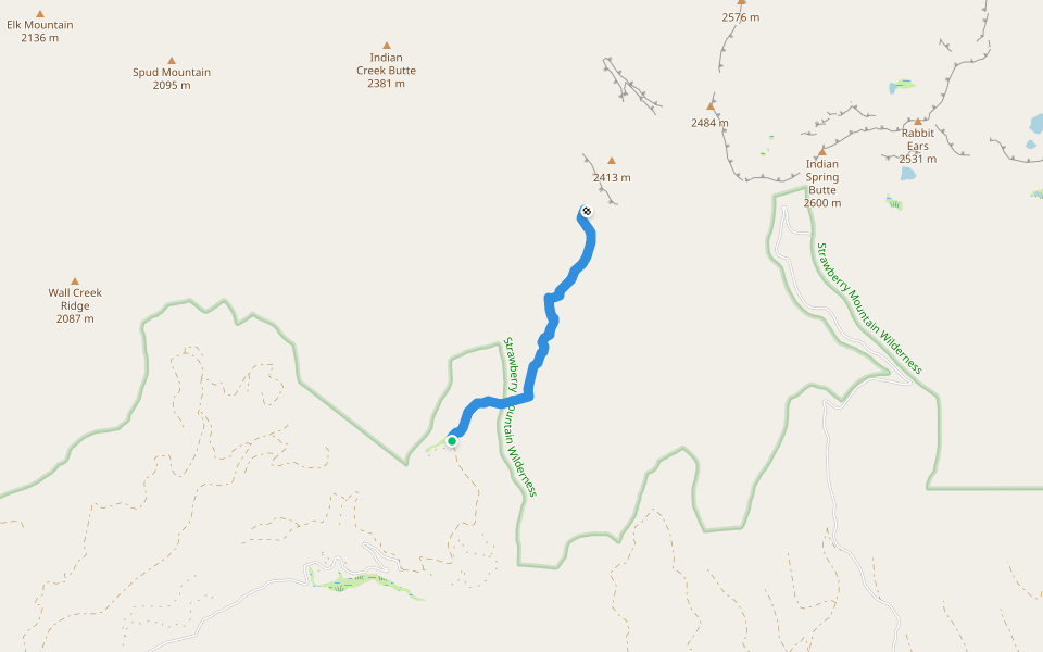 Buckhorn Meadows Trail #205 walking route map in Canyon City