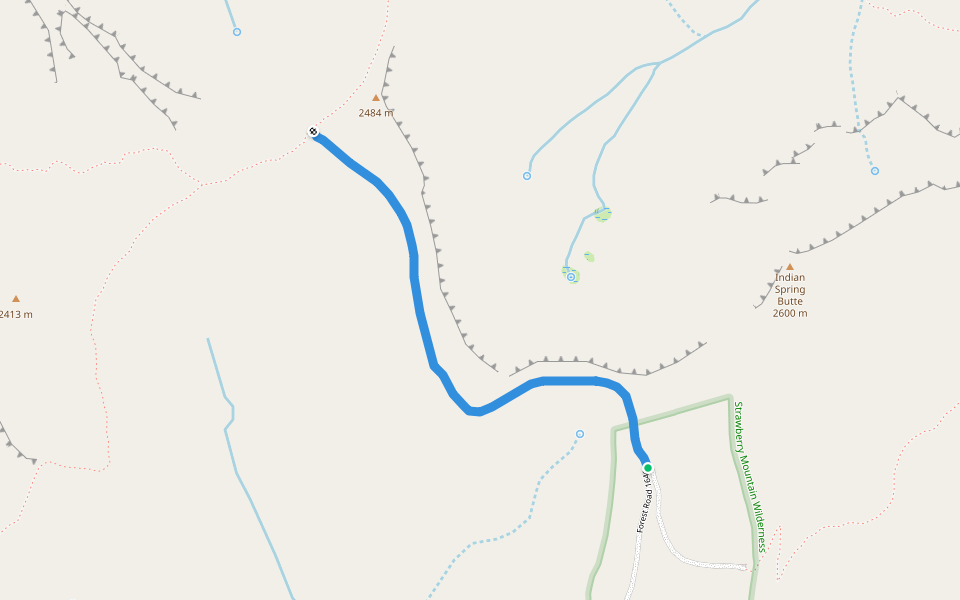 Road's End Trail #201 walking route map in Prairie City