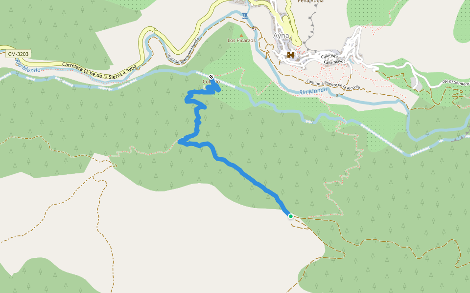 Sendero de los Esparteros walking route map in Ayna