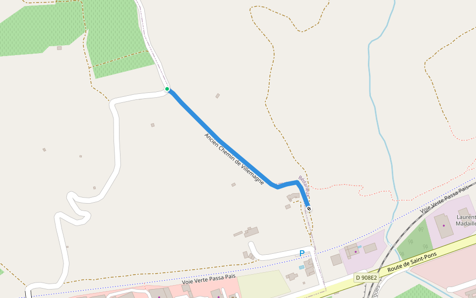 Ancien Chemin de Villemagne walking route map in Villemagne-l'Argentière