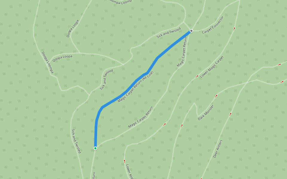 Magic Carpet Return (Alt Line) walking route map in Felton