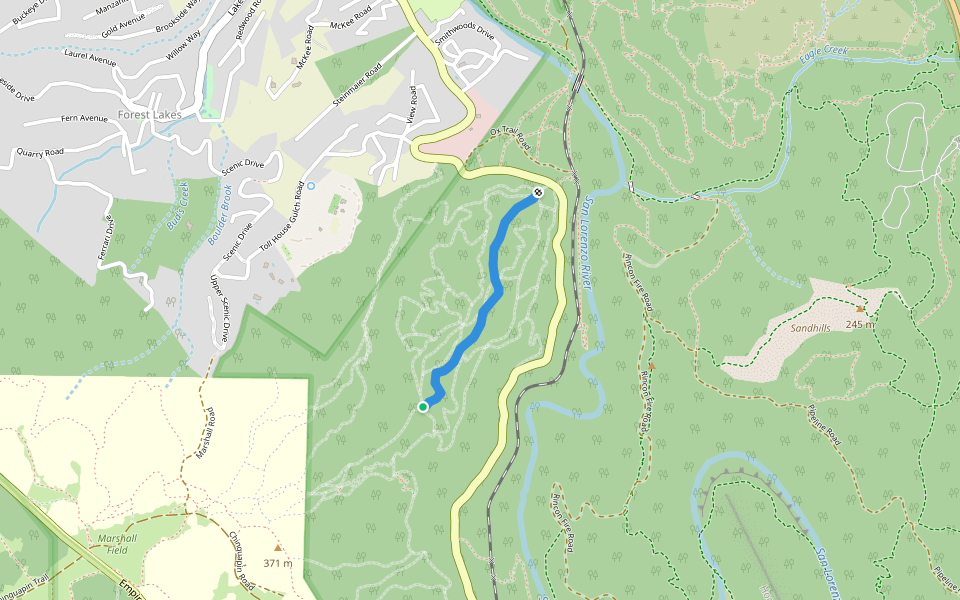 Lower Magic Carpet walking route map in Felton