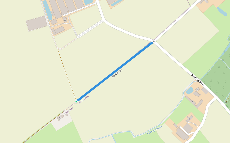 Sentier 61 walking route map in Zonnebeke
