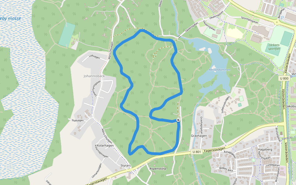 Elljusspåret walking route map in Sala