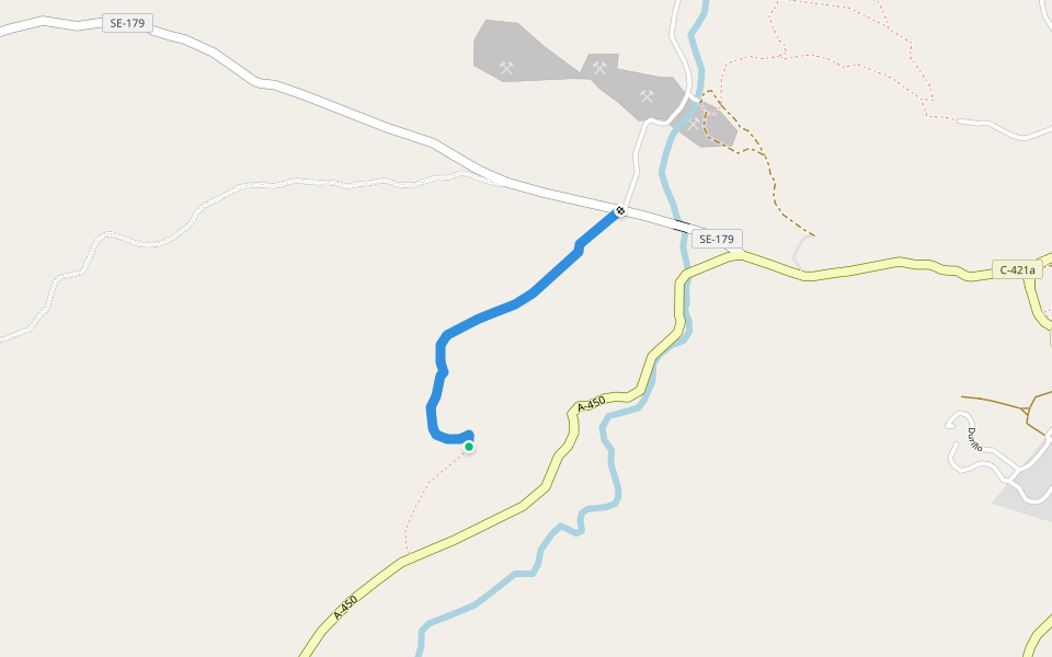 Madroñal / GR 48 / Sierra Morena walking route map in Cazalla de la Sierra