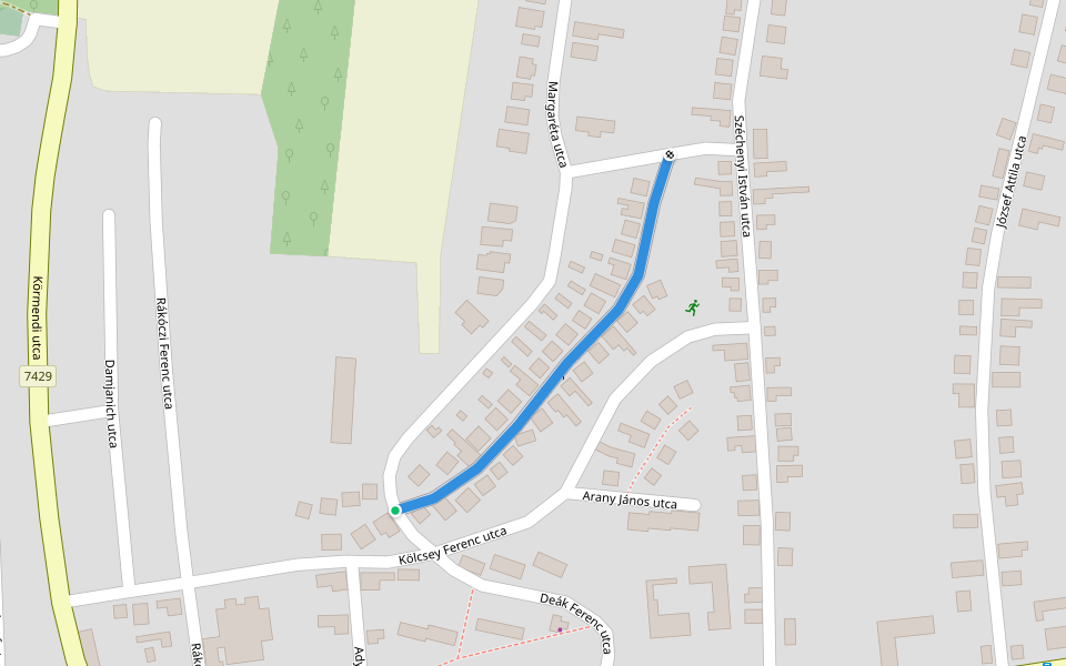 Kölcsey Ferenc utca walking route map in Zalalövő