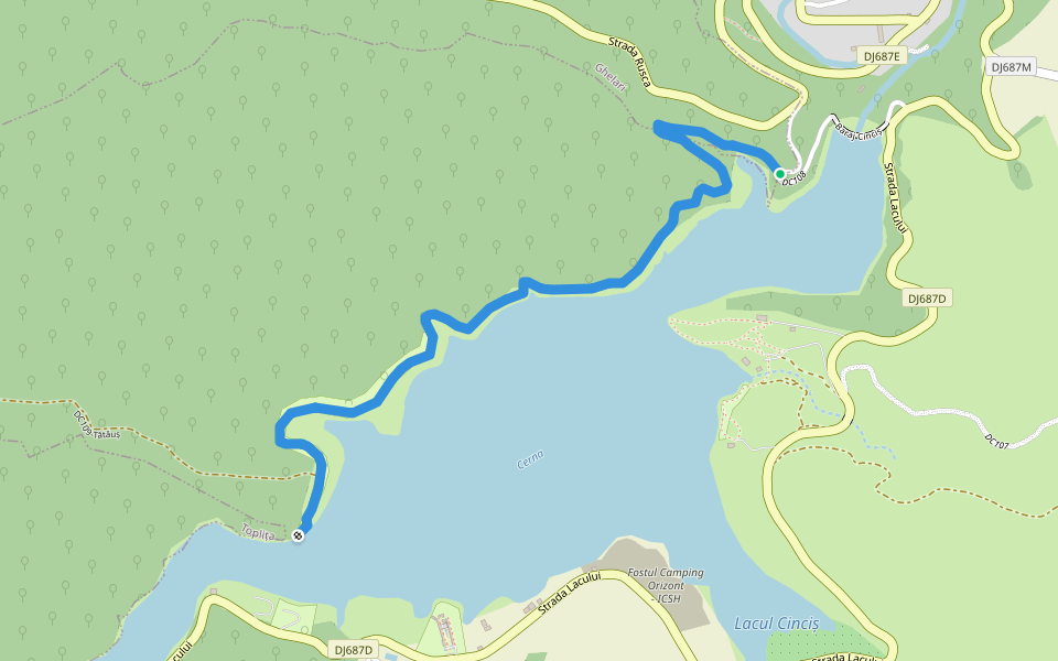 Tătăuș walking route map in Cinciș-Cerna