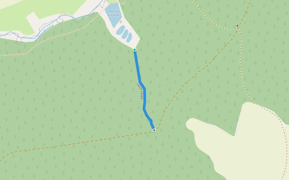 Lesní cesta walking route map in Znětínek