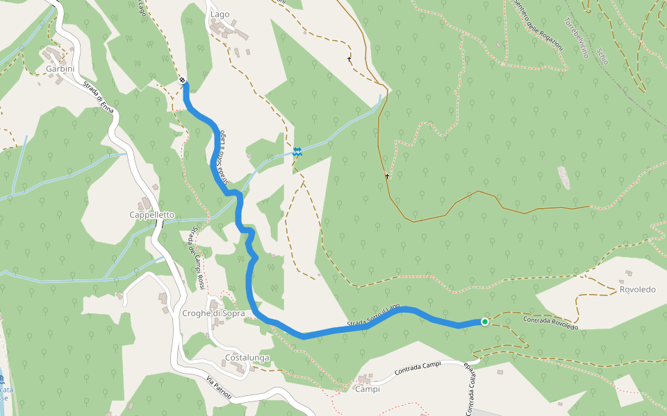 Strada Sotto il Lago walking route map in Collareda