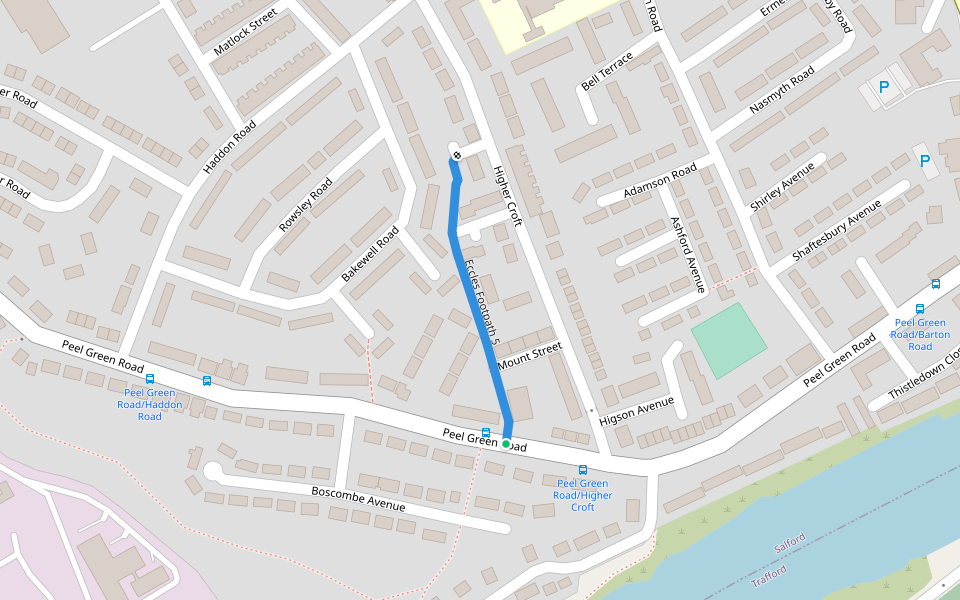Eccles Footpath 5 walking route map in Eccles