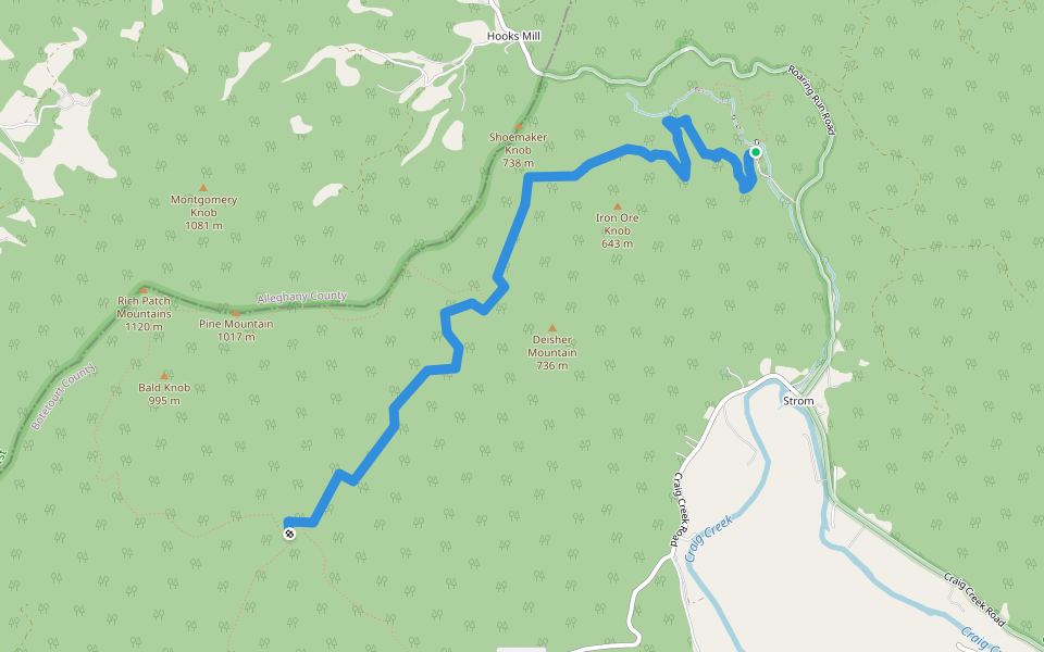 Iron Ore Trail walking route map in Eagle Rock