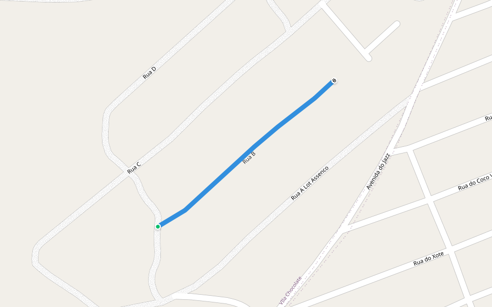 Rua B walking route map in Petrolina