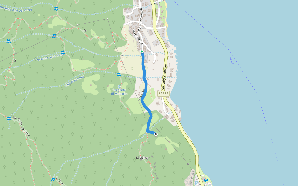Via Selve walking route map in Vassena