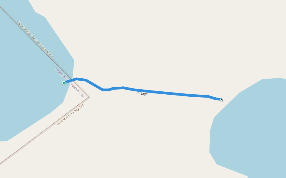 Portage walking route map in Stanley Mission