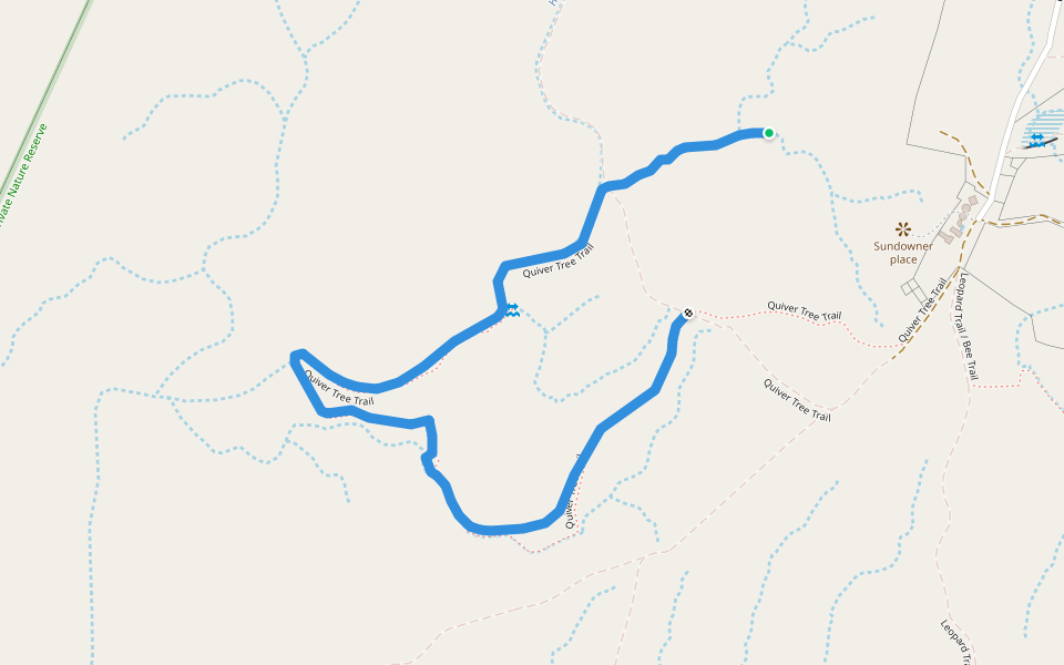 Quiver Tree Trail walking route map in Rooiklip