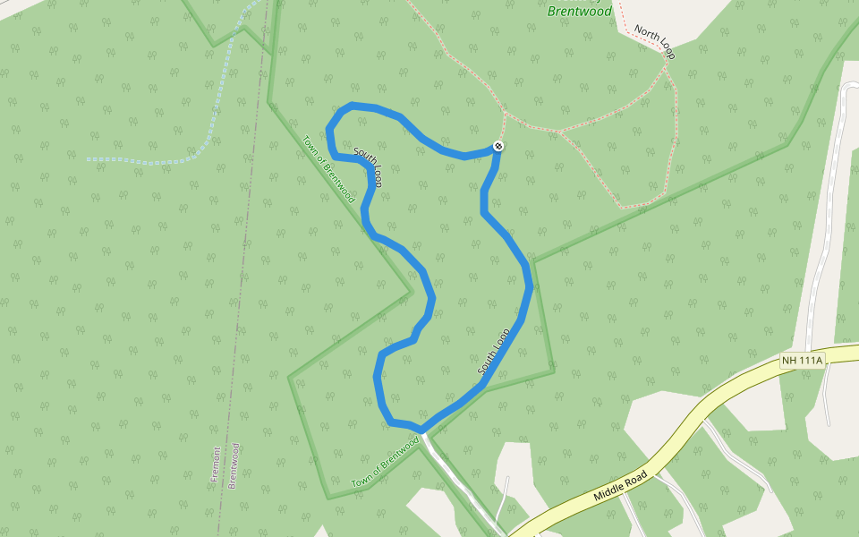 South Loop walking route map in Brentwood